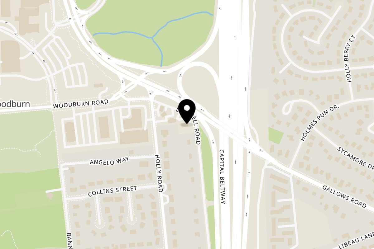 Map showing the location of Yummy Kabob & Hookah Lounge on 3340 Gallows Rd in Annandale